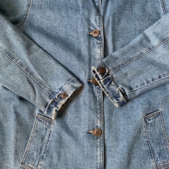 Long denim coat women’s size large - Picture 5 of 10